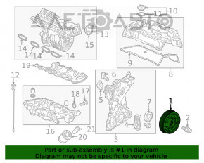 Roata dintata a arborelui cotit Honda Civic X FC 16-21 K20C2 2.0