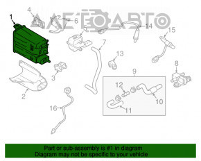 Canistra cu absorbant de cărbune Nissan Rogue Sport 17-19, completă cu filtru și supapă