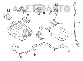 Recipientul cu absorbant de cărbune Nissan Rogue 14-20, gol, nou, original OEM