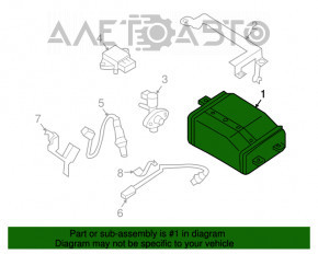 Canistra cu absorbant de cărbune Infiniti JX35 QX60 14-17 Hybrid, completă cu supapă, filtru și senzor.