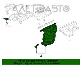 Colector de evacuare cu catalizator stânga pentru Mitsubishi Outlander 14-19 3.0 cu sondă lambda.