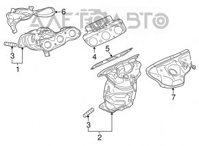 Colector de evacuare cu catalizator stânga pentru Mitsubishi Outlander 14-19 3.0 cu sondă lambda.