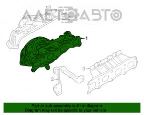 Colectorul de evacuare cu catalizator pentru Mitsubishi Outlander 14-21 2.0, 2.4