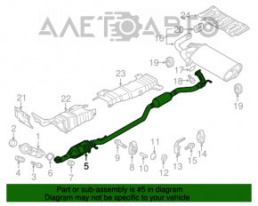 Catalizatorul a fost îndepărtat de pe partea de mijloc a traseului de evacuare al Mitsubishi Outlander Sport ASX 10- FWD 2.0.