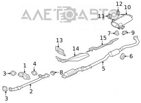 Глушитель задняя часть с бочкой Mitsubishi Outlander 14-20 3.0