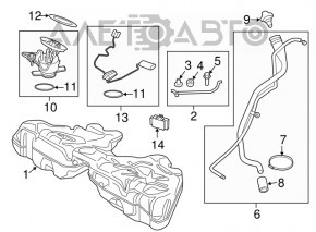 Gâtul de umplere a rezervorului de combustibil BMW 5 F10 11-16