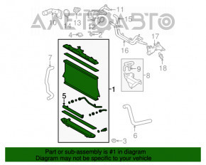 Radiator de răcire apă Toyota Highlander 11-13 3.5