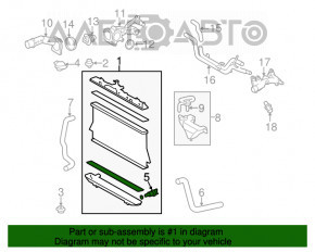 Radiator de răcire apă Toyota Highlander 11-13 hibrid