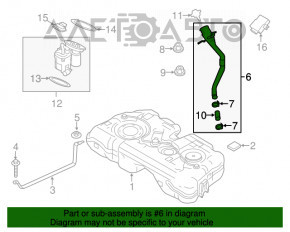 Gâtul de umplere a rezervorului de combustibil BMW X1 F48 16-22 B46