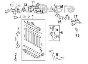 Corpul termostatului Lexus RX450h 10-15