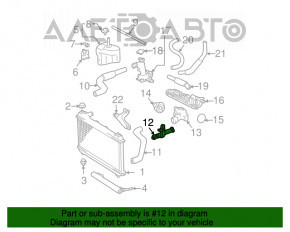 Патрубок охлаждения металл Lexus RX400h 06-09