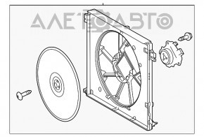 Difuzorul carcasei radiatorului asamblat pentru Toyota Highlander 20- 2.5 hibrid, 3.5