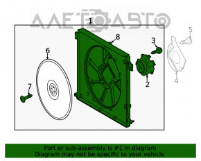 Difuzorul carcasei radiatorului asamblat pentru Toyota Highlander 20- 2.5 hibrid, 3.5