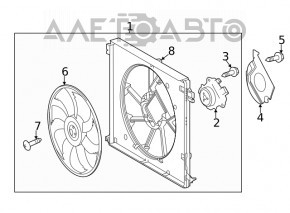 Difuzorul carcasei radiatorului gol Toyota Highlander 20- 2.5 hibrid, 3.5