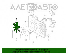 Крыльчатка вентилятора охлаждения правая Lexus RX300 RX330 04-06