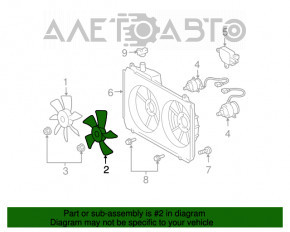 Paletă ventilatorului de răcire stânga Lexus RX400h 06-09 cu 5 paleți.