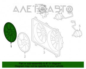 Paletele ventilatorului de răcire drept al Lexus GS300 GS350 GS450h 06-11 cu 7 paleți.