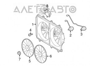 Paletele ventilatorului de răcire stânga pentru Toyota Highlander 11-13 hibrid.