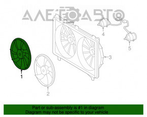 Крыльчатка вентилятора охлаждения правая Lexus LS460 LS600h 07-12 7 лопастей