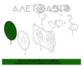 Крыльчатка вентилятора охлаждения правая Lexus IS250 14-20