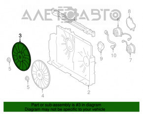 Paletele ventilatorului de răcire dreapta Toyota Rav4 13-18 hibrid cu 7 paleți.