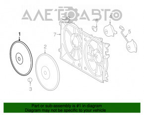 Paletele ventilatorului de răcire drept Toyota Prius 50 16- cu 9 paleți