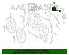 Motorul ventilatorului de răcire dreapta pentru Toyota Highlander 11-13 hibrid.