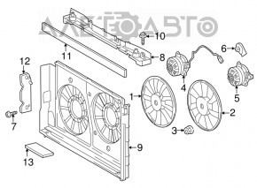 Motorul ventilatorului de răcire dreapta pentru Toyota Prius V 12-17