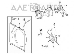 Suportul de cuplaj al ventilatorului de racire Toyota Sequoia 08-16, nou, original OEM