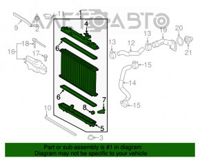 Radiatorul de răcire a apei pentru Lexus ES350 13-18 este îndoit.