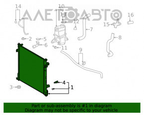 Radiator de răcire apă Toyota Highlander 20- 2.5 hibrid, 3.5 nou OEM original