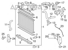 Capacul rezervorului de expansiune al sistemului de răcire Toyota Sienna 11-20 2.7, 3.5