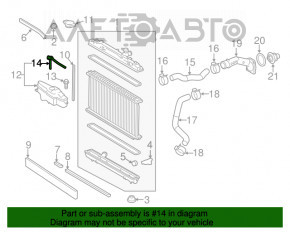 Capacul rezervorului de expansiune al sistemului de răcire Toyota Camry v50 12-14 2.5 SUA