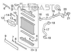 Capacul rezervorului de expansiune al sistemului de răcire Toyota Camry v50 12-14 2.5 SUA