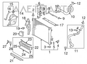 Capacul rezervorului de expansiune al sistemului de răcire Toyota Camry v70 18-