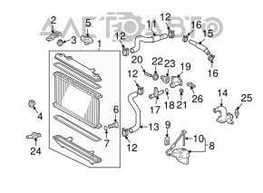 Rezervor de expansiune pentru răcire Toyota Highlander 01-07 cu capac