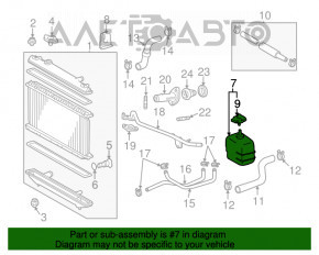 Rezervorul de expansiune al sistemului de răcire Toyota Camry v30 2.4 cu capac