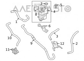 Capacul rezervorului de expansiune al sistemului de răcire al invertorului Toyota Prius V 12-17