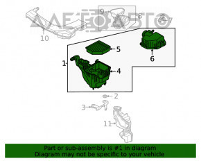 Corpul filtrului de aer Nissan Rogue 21-22 2.5 complet asamblat