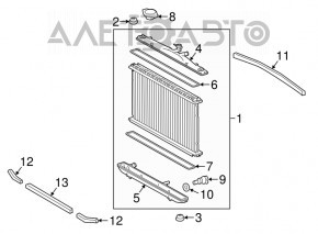 Suport radiator stânga sus anvelope Toyota Sienna 11-20