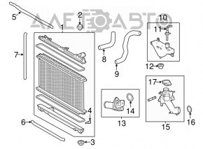 Suportul radiatorului de răcire dreapta superioară Toyota Highlander 20-