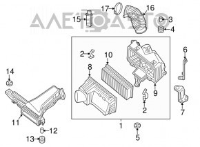 Corpul filtrului de aer Infiniti JX35 QX60 13- doar capacul superior.