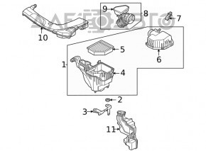 Capacul inferior al filtrului de aer Nissan Rogue 21-22 2.5, nou, original OEM