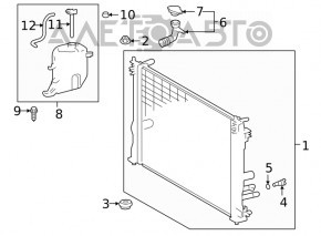 Suportul radiatorului stânga jos Toyota Avalon 13-18 nou OEM original