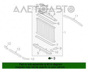 Suportul radiatorului din partea de jos, dreapta, pentru Toyota Prius 30, 10-15, nou, original OEM.