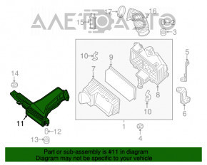 Receptor de aer Infiniti JX35 QX60 13- nou OEM original, suport rupt, există un element