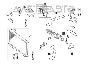 Racordul de răcire superior pentru Lexus ES300 ES330, nou, original OEM