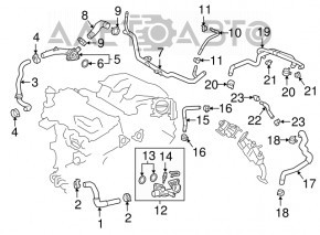 Furtun de răcire superior pentru Lexus RX350 RX450h 16-22