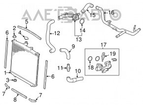 Furtunul de răcire inferior Toyota Highlander 14-16 3.5 nou OEM original