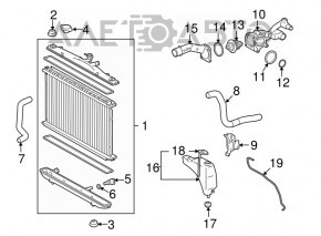 Tubul de răcire inferior Lexus RX350 RX450h 10-15 nou OEM original